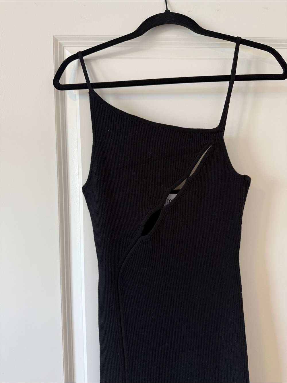 Asymmetric One-Shoulder Black Maxi Dress